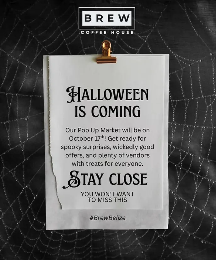 Halloween is coming: Brew's Pop Up Market on October 17th, with spooky surprises, wickedly good offers and vendors with treats for everyone.